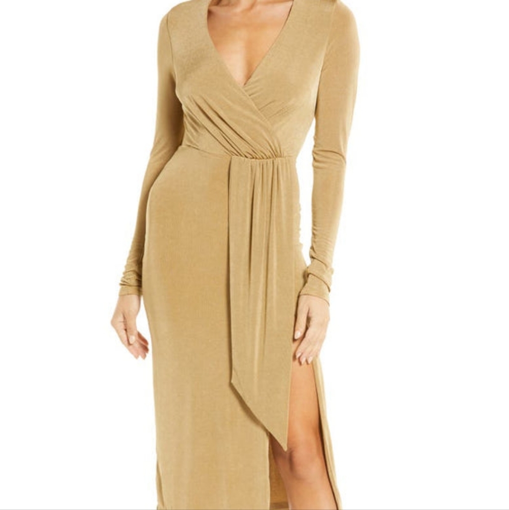 Good American Faux Wrap Shimmering Dress